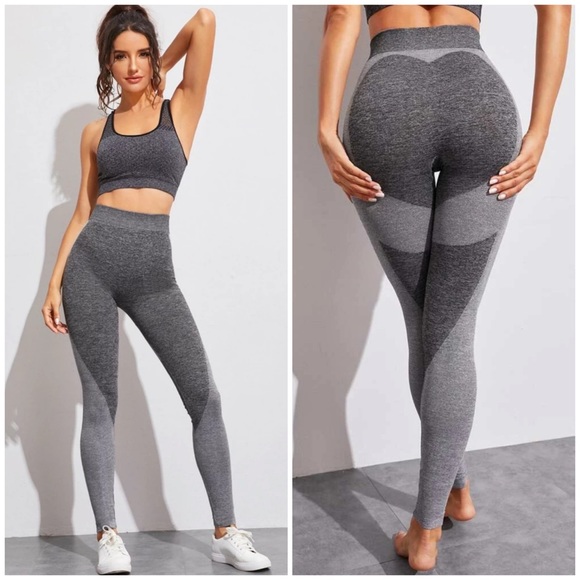 SHEIN Pants - NWT Contrast Panel Space Dye Sports Leggings S